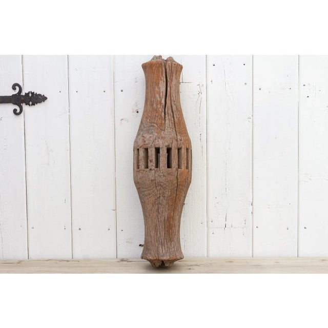 Wood Large Antique Thai Wheel Hub For Sale - Image 7 of 12