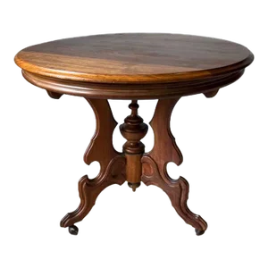 19th Century Antique Large Victorian Eastlake Style Solid Walnut Parlor Center Table