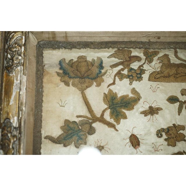 English Charles II Stumpwork Needlework Picture, 1650 For Sale - Image 13 of 18