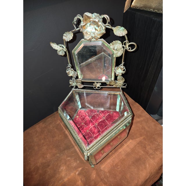 French Jewelry Casket With Mirror For Sale - Image 10 of 11