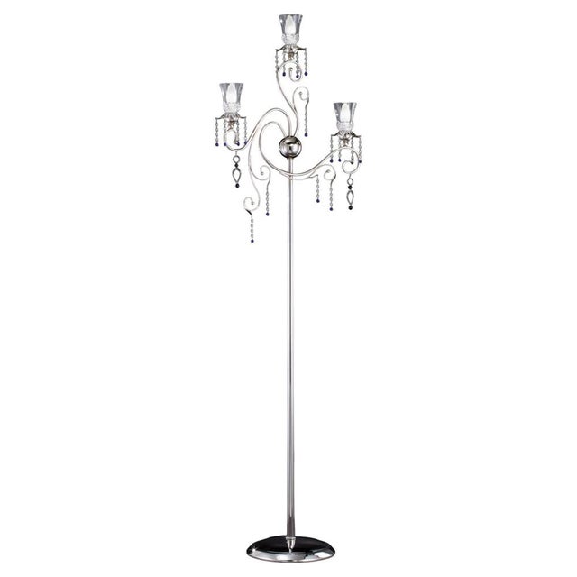 Glass Fenice Crystal 3 Lights Floor Lamp in Polished Chrome and Glass by Aggiolight For Sale - Image 7 of 7