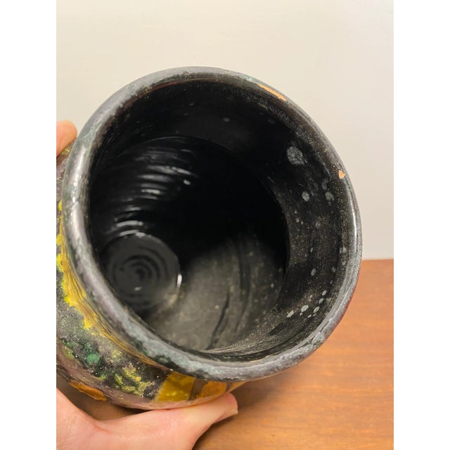 Mid-Century Italian Lava Glazed Pottery Lidded Jar For Sale - Image 10 of 12