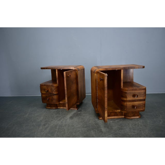 Art Deco Bedside Tables, Former Czechoslovakia, 1930s, Set of 2 For Sale - Image 10 of 18