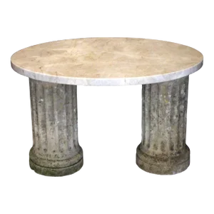 Modern & Antique French Quartzite & Stone Coffee Table