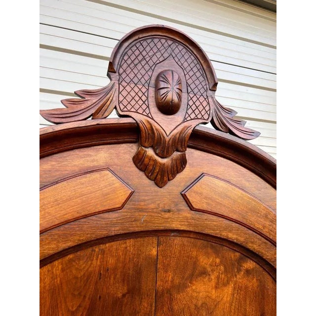Brown 19th Century Solid Walnut Carved Double Bed Frame. For Sale - Image 8 of 12