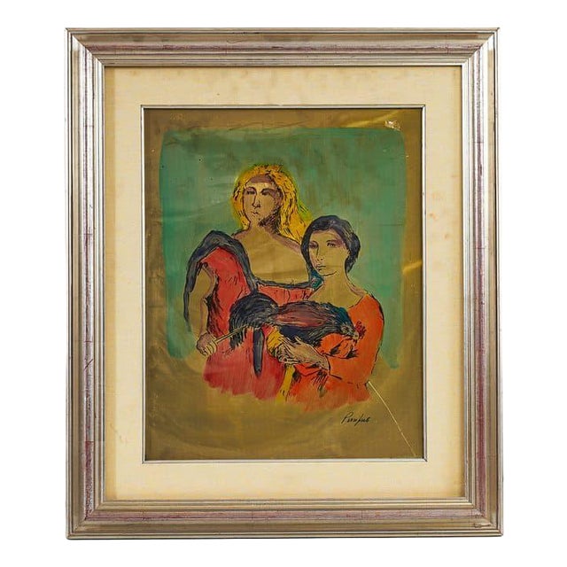Unknown, Serigraphy Tribute to Titian, 2000s, Wood and Brass For Sale