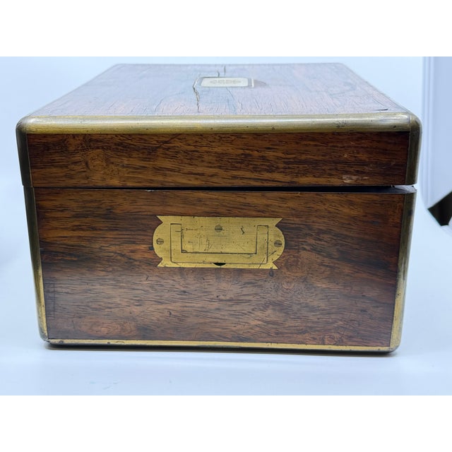 19th Century Rosewood Vanity Box w/Sterling Silver Accents Likely John Gough For Sale - Image 13 of 18