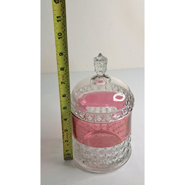 Ripley & Co Eapg Mascotte Ruby Stain Jar Dated 1873 Early American Pattern Glass For Sale - Image 9 of 11