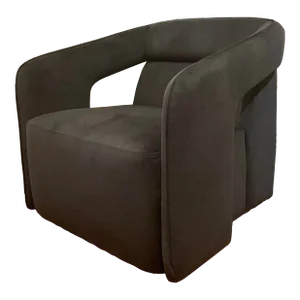 Modern Black. Velvet Swivel Lounge Chair