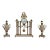 French 3 Piece Marble & Bronze Clock Set For Sale