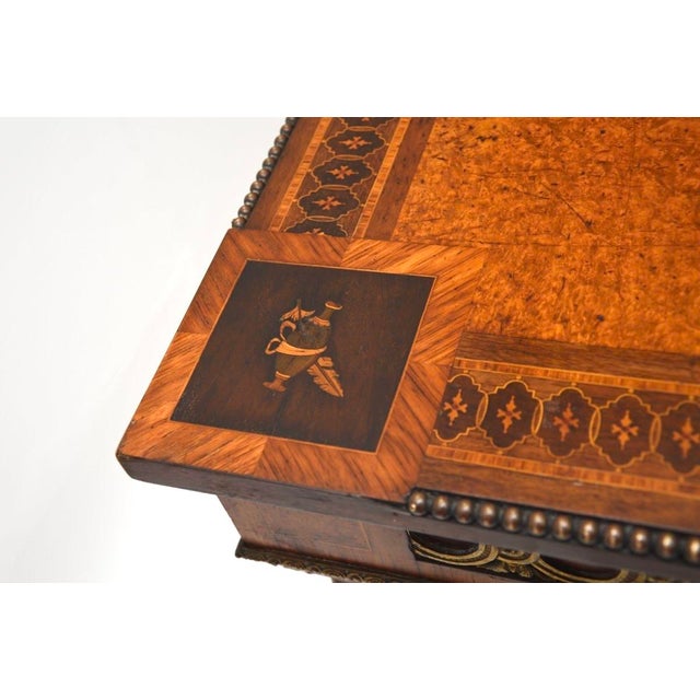 Brown Antique French Inlaid Walnut Ormolu Mounted Desk, 1800s For Sale - Image 8 of 18