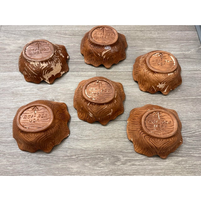 1960s Mid-Century Modern Sequoia Ware Cabbage Leaf Bowls – Set of 6 For Sale - Image 4 of 7