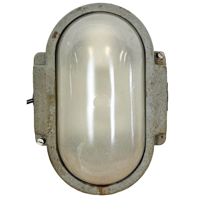 Grey Industrial Cast Iron Wall Light from Elektrosvit, 1960s For Sale - Image 16 of 16