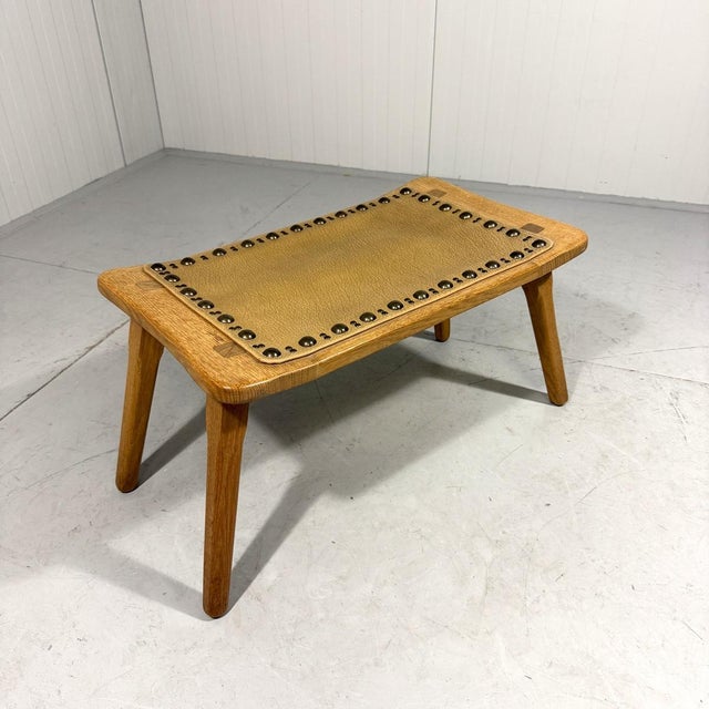 Small Vintage Blond Oak Stool, 1960s For Sale - Image 4 of 16