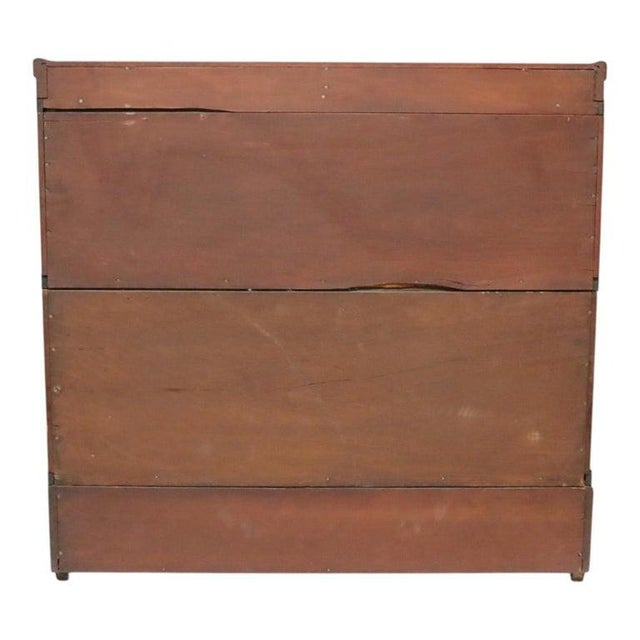 Arts & Crafts Mahogany & Leaded Glass Barrister Bookcase With Drawer C1910 For Sale - Image 9 of 10