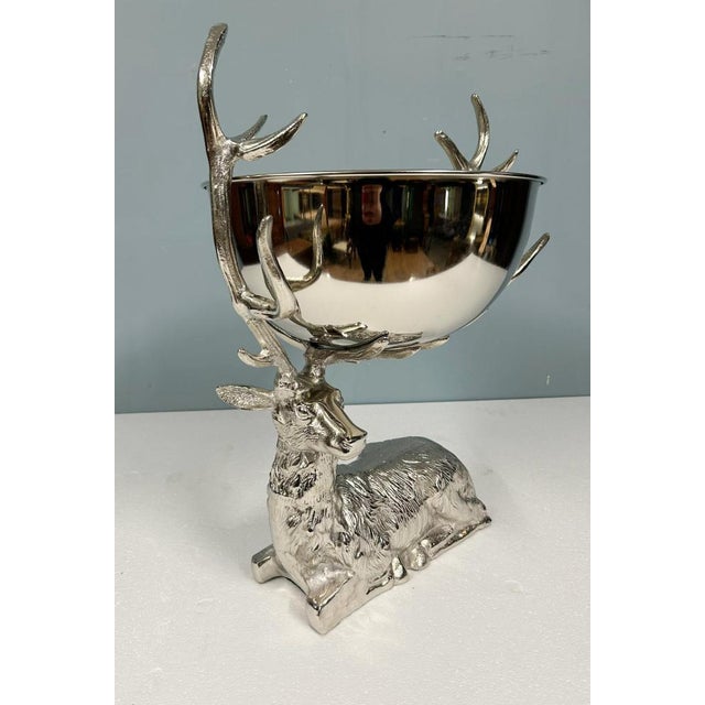 Silver Plate Stag Champagne Cooler For Sale - Image 6 of 10