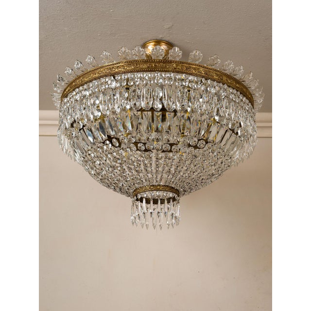 Vintage Empire Bohemian Crystal Hot Air Balloon Ceiling Light, 1940s For Sale - Image 11 of 11