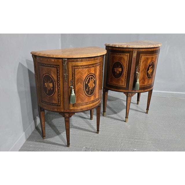 French Marquetry Cabinets, Set of 2 For Sale - Image 3 of 13