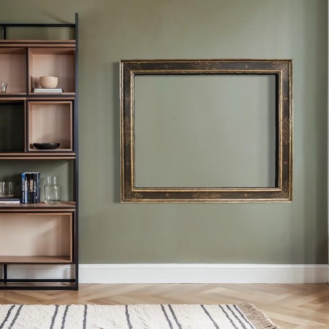 20th Century Lacquered Painted and Gilded Tuscan Frame, 1950 For Sale - Image 4 of 15