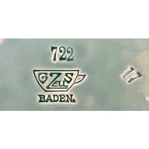 1900 - 1909 Antique Aqua Antique Majolica Dandelion Plate For Sale - Image 5 of 5