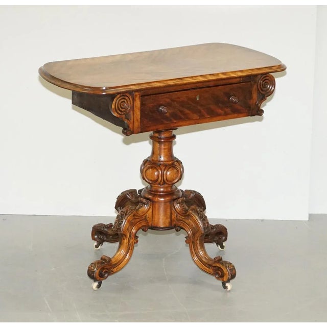We are delighted to offer for sale this absolutely glorious Victorian Walnut side end table with a heavily carved base A...