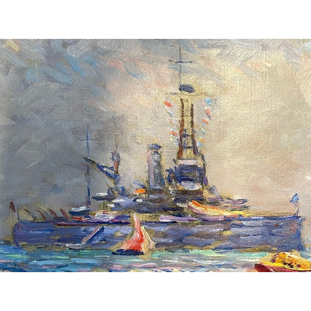 Impressionist Reynolds Beal, Impressionist Oil Painting, Uss Utah Rockport Mass, American 1928 For Sale - Image 3 of 12