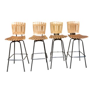Mid-Century Modern Arthur Umanoff-Style Bar Stools- Set of 4 For Sale