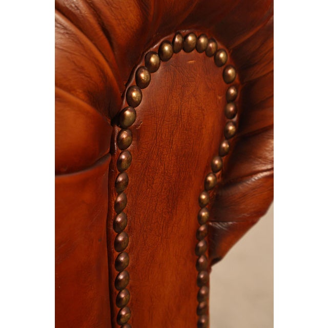 Chesterfield Style Tufted Brown Leather Club Chair For Sale - Image 12 of 16