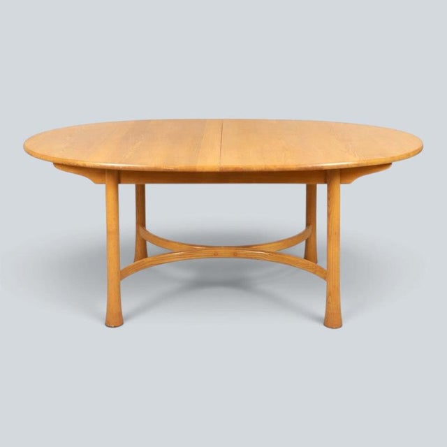 Wood Saville Oval Dining Table in Blonde Elm from Ercol For Sale - Image 7 of 9