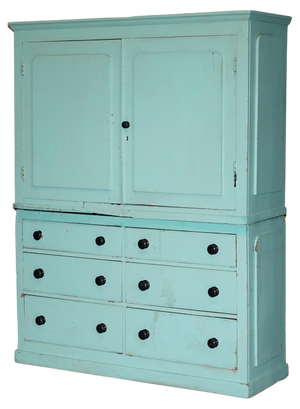 Antique Victorian Pine Housekeepers Cupboard, 1860s