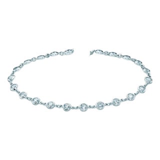 Late 20th Century Tiffany & Co Platinum Diamonds By The Yard 8" Bracelet For Sale