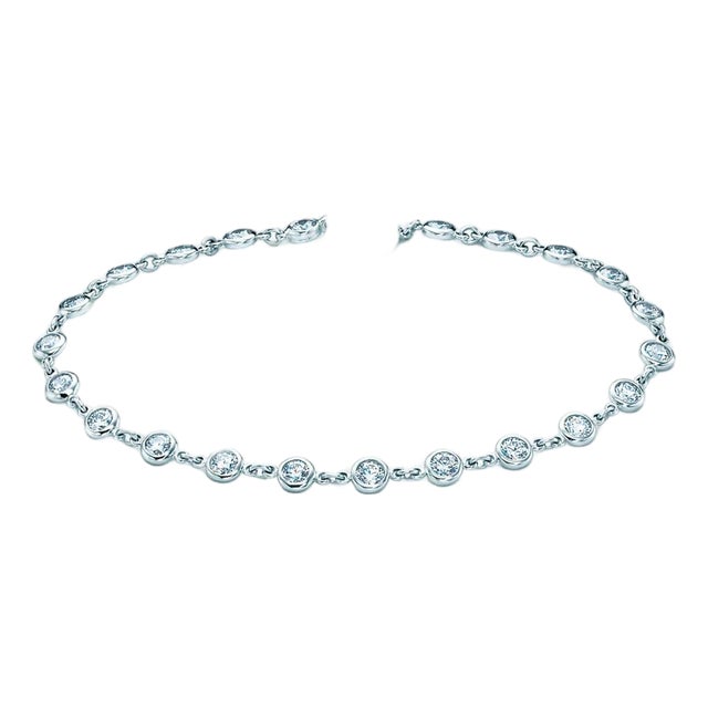 Late 20th Century Tiffany & Co Platinum Diamonds By The Yard 8" Bracelet For Sale