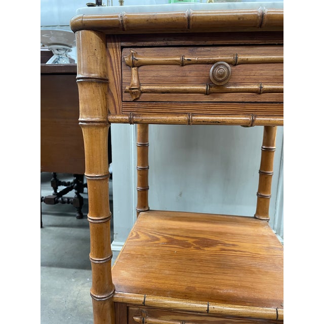 Antique French Faux Bamboo Side Table For Sale In Nashville - Image 6 of 9
