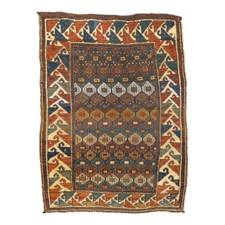 Late 18th Century Antique Kazak Rug 3'1'' x 4'3'' For Sale