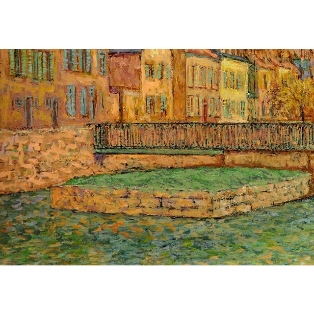 Jean Vollet, The River Eure, The Quarter of Chartres, Oil Painting, 1970s For Sale - Image 8 of 18