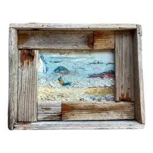 The Gulf, Oil Painting, by Van Ness, Barn Wood Frame