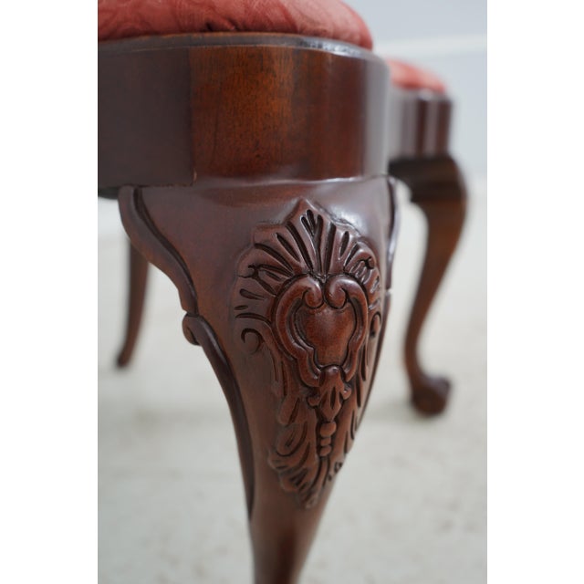 Pair Hickory Chair Co Chippendale Mahogany Upholstered Armchairs For Sale - Image 9 of 12