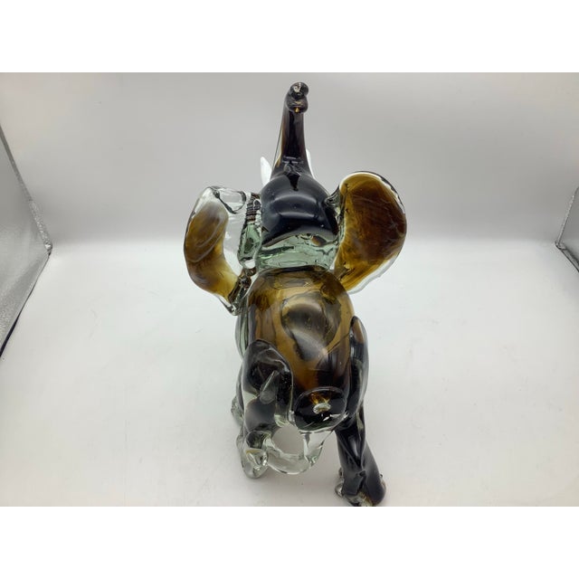 Glass Vintage Glass Elephant Sculpture For Sale - Image 7 of 7