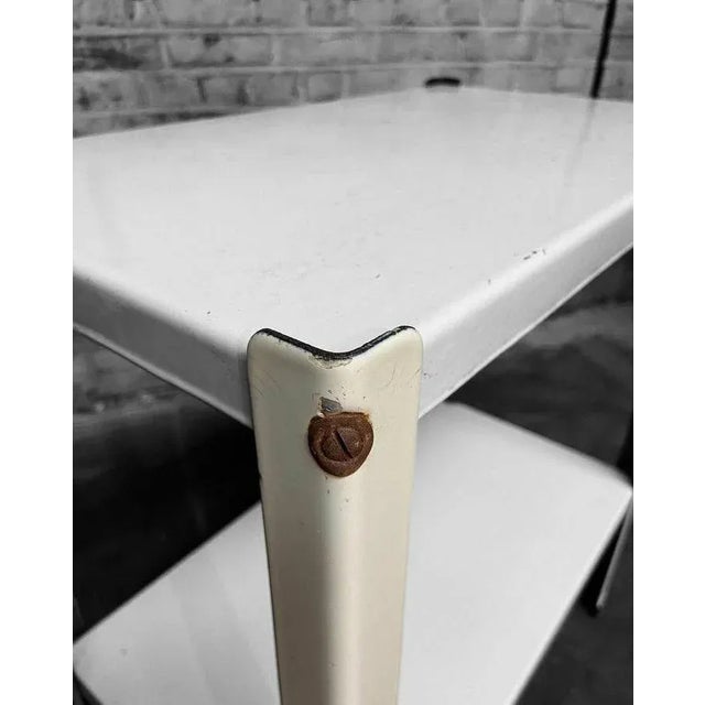 Industrial White Enamel Table For Sale - Image 5 of 6