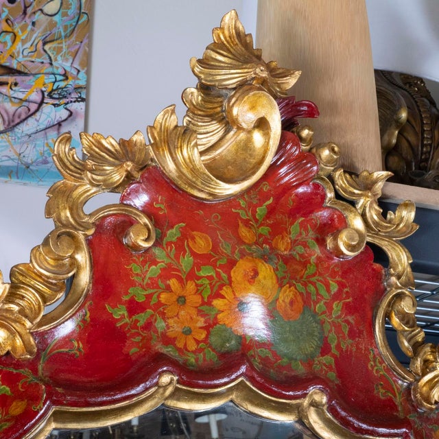 Venetian style mirror with chinoiserie motif For Sale - Image 9 of 9