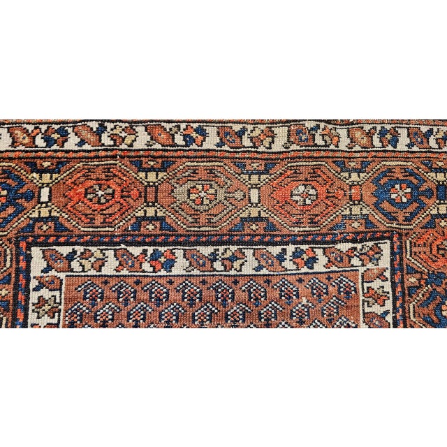 Antique Kurdish Rug, Hand-Knotted Wool, All-over Paisley Pattern, Rust & Navy, 3x6 For Sale - Image 14 of 17