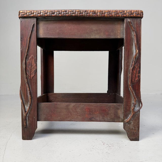 Wood Japanese Decorative Stool with Organic Details, 1950s For Sale - Image 7 of 11