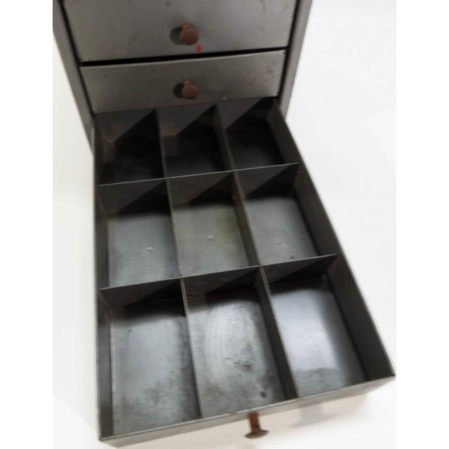 Midcentury Small Industrial Metal Box With Drawers For Sale In Nashville - Image 6 of 10