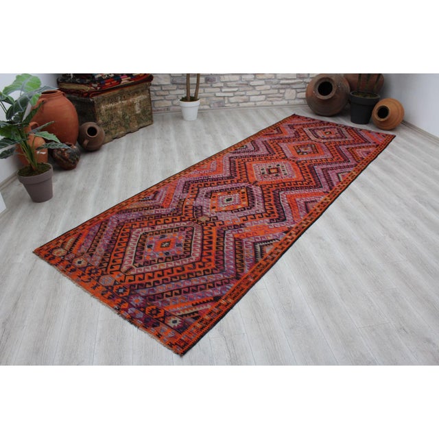 1960's Nomadic Kilim Rug - 55.5"x152.5" For Sale - Image 4 of 11