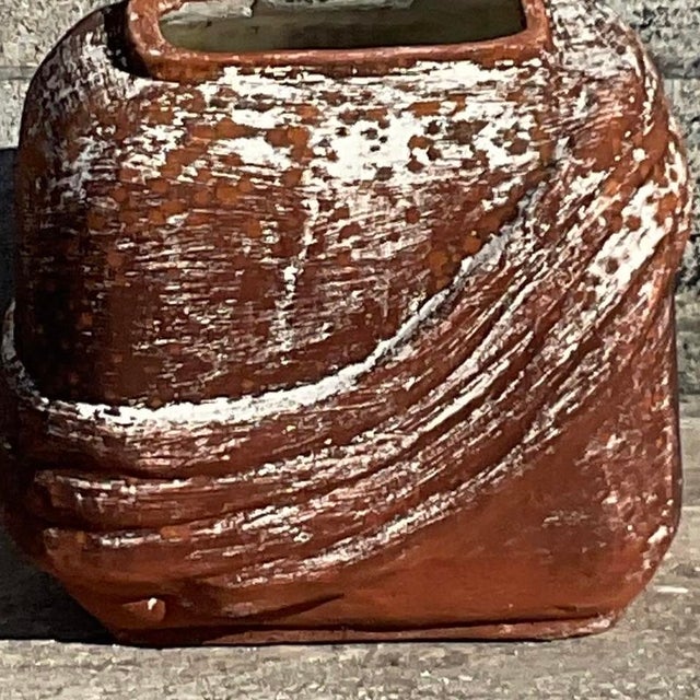 Vintage Cube Terracotta Planter With Curvy Ridges For Sale In West Palm - Image 6 of 12
