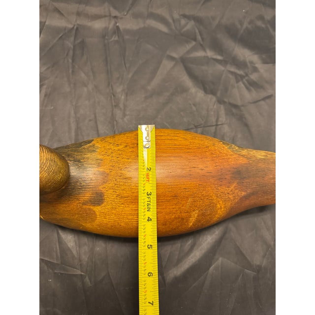 Frank L. Beall 1986 Signed Wooden Mason Detroit Salesman Sample 15” Duck Decoy For Sale - Image 10 of 11