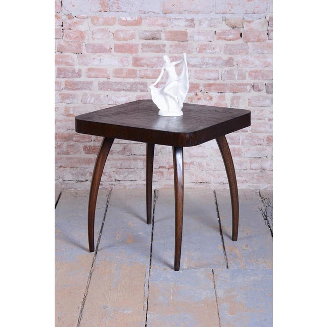 Art Deco Spider Table in Oak by J. Halabala for Up Závody, 1940s For Sale - Image 12 of 15