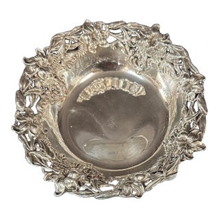 Early 20th Century Sterling Silver Floral Bowl For Sale
