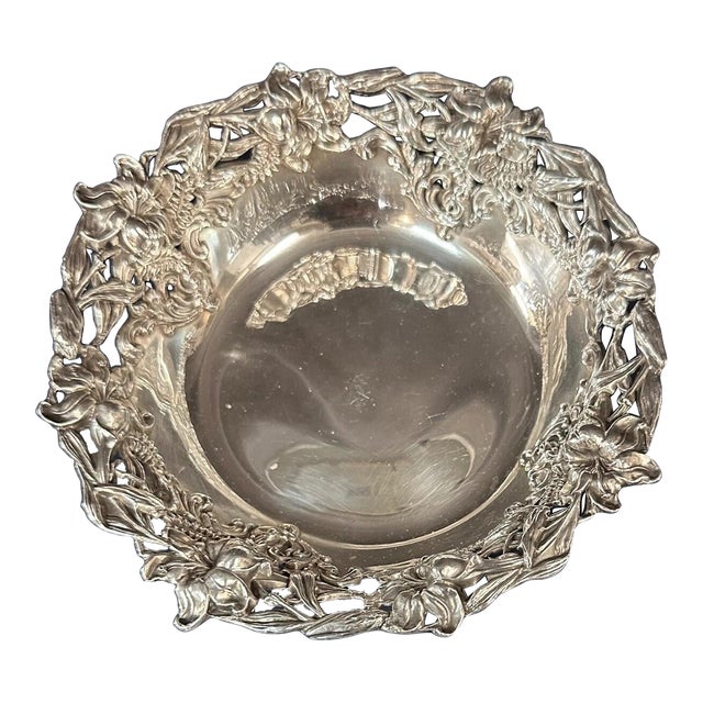 Early 20th Century Sterling Silver Floral Bowl For Sale