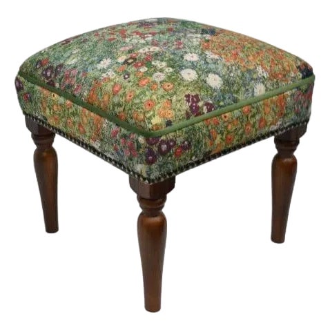 Klimt Garden Upholstered Stool For Sale
